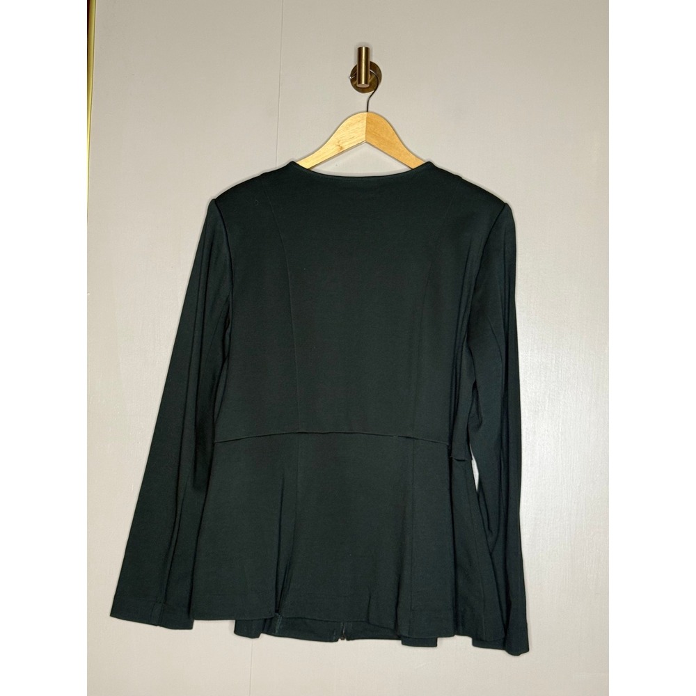 Lane Bryant Dark Green Peplum Zip Front Jacket Plus Size 18 - Picture 5 of 9